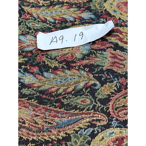 Vintage Tapestry Fabric 4 Yards Paisley Upholstery Bohemian Jacquard Brocade - Picture 10 of 10